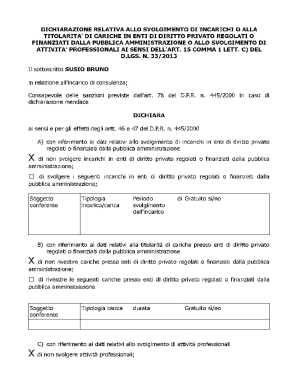 Italian Public Administration Private Entity Declaration