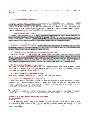 Consent Form for Minors Participation