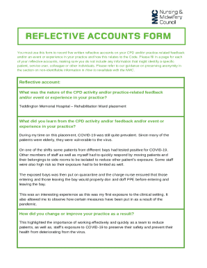 NMC Reflective Account Form