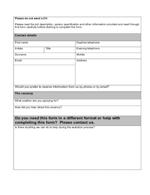Employment Application Form