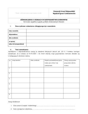 Poland Household Declaration Form