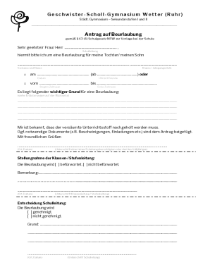 School Leave Request Form