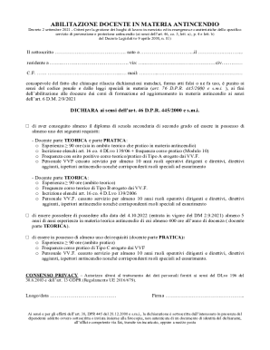 Italian Fire Safety Instructor Certification Form
