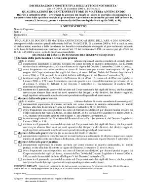 Italian Fire Safety Instructor Declaration