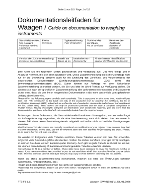 Weighing Instrument Documentation Guide