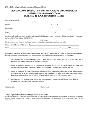 Dichiarazione Sostitutiva di Certificazione e Atto Notorio