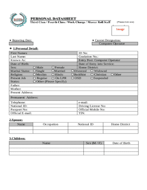 Employee Personal Detail Form