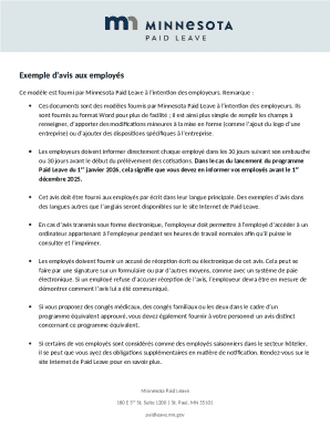 Minnesota Paid Leave Employee Notice Template
