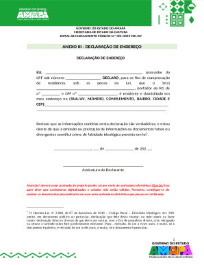 Amapá Address Declaration Form