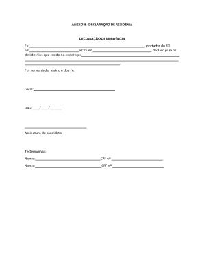 Brazil Residency Declaration Form