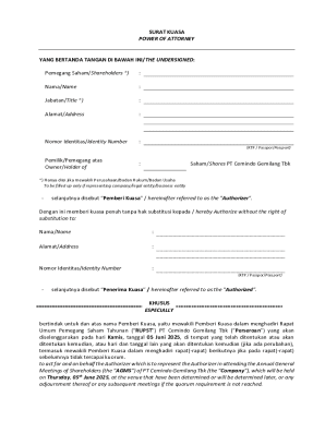 Power of Attorney for Shareholder Representation