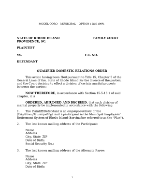 Qualified Domestic Relations Order