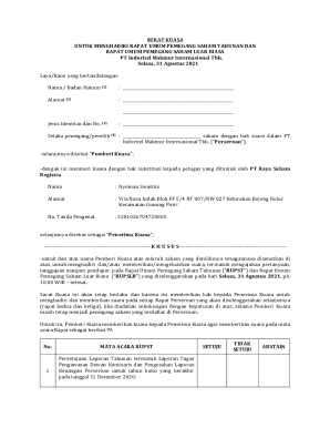 Power of Attorney for Shareholder Meetings