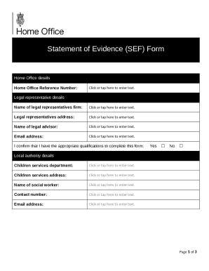 Statement of Evidence Form