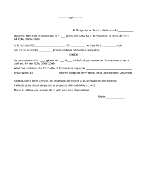 Italian School Formation Leave Request