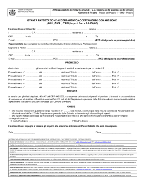 IMU TASI TARI Rateization Request Form