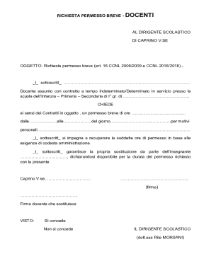 Teacher Short Leave Request Form