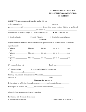 Italy Study Leave Request Form