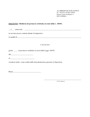 Italian Paid Leave Request Form