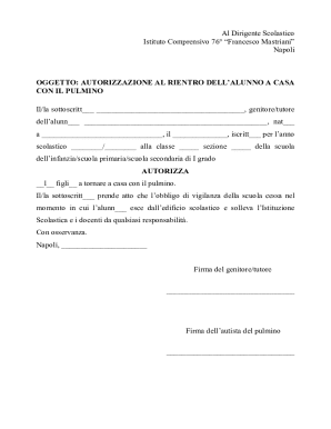 Authorization for Student Return Home by School Bus