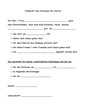 Child Care Authorization Form
