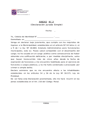 Chile Municipal Employee Affidavit