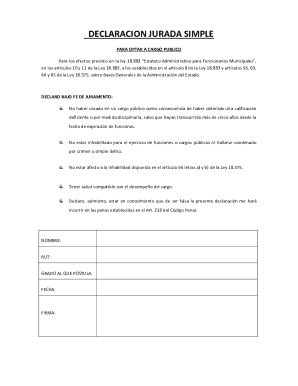 Chile Public Office Affidavit