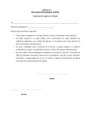 Chile Employment Declaration and Experience Certificate