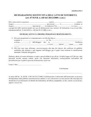 Italian Declaration of Notoriety