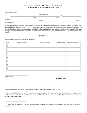 Italian Family Status Declaration Form
