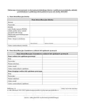 Preschool Education Continuation Declaration