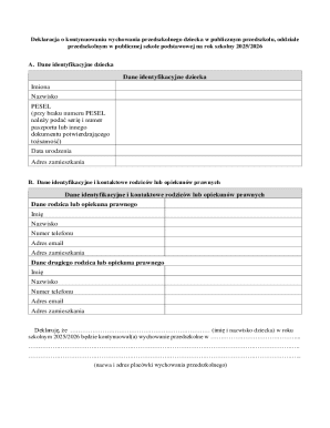 Polish Preschool Continuation Declaration