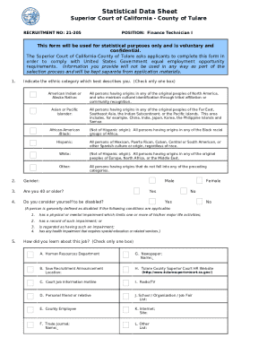 California Equal Employment Opportunity Form