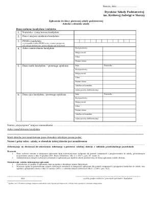 Polish School Enrollment Form