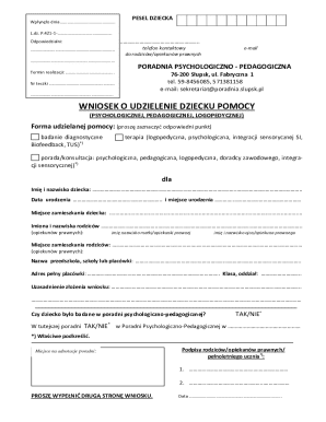 Child Assistance Request Form