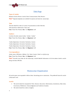 Research Article Submission Template