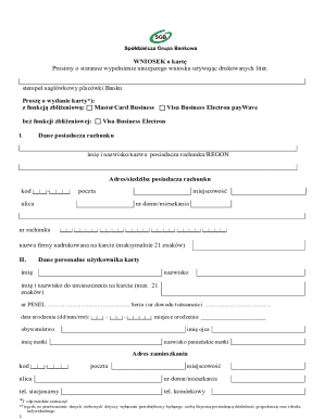 Bank Card Application Form