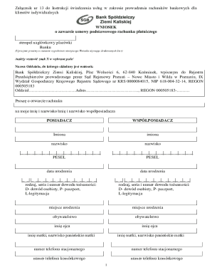 Bank Account Application Form