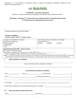 Bank Card Application Form