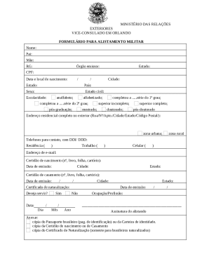 Brazil Military Conscription Form
