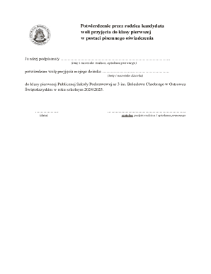 Parent Consent for Child Admission