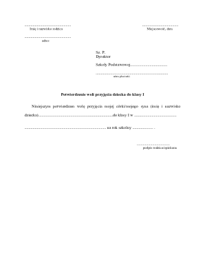 Imi i nazwisko rodzica Miejscowo, data - Samorzad.GOV.pl