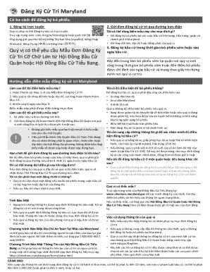 Maryland Voter Registration Form