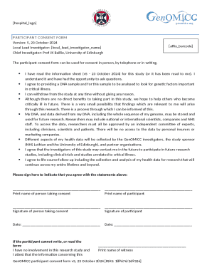 GenOMICC Participant Consent Form