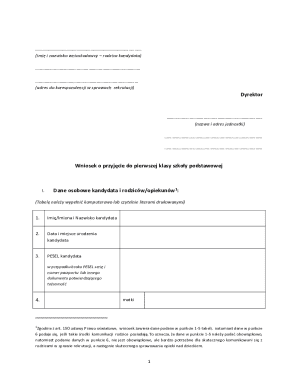 Polish School Admission Application Form
