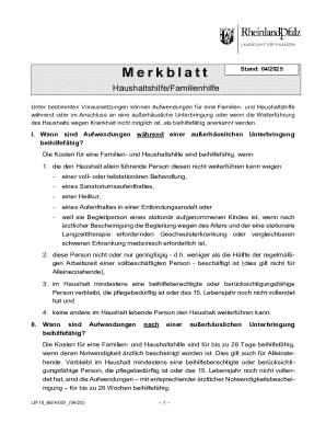 German Household and Family Assistance Form