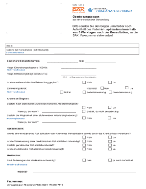 German Hospital Discharge Form