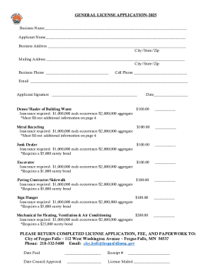 General License Application 2025