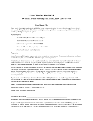 Dental Office Financial Policy