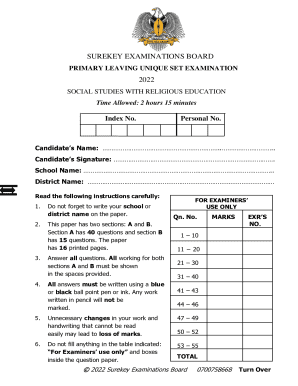 Primary Leaving Unique Set Examination